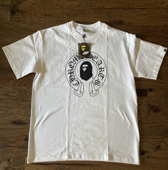 White Bape Chrome Hearts Shirt Large New - Picture 1 of 8